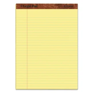 TOPS™ "The Legal Pad" Ruled Perforated Pads, Wide/Legal Rule, 50 Sheets, Canary-Yellow, 8.5 x 11, 3/Pack