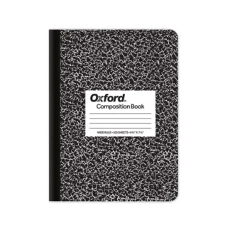 TOPS™ Composition Book, Wide/Legal Rule, Black Marble Cover, 100 Sheets, 9.75 x 7.5 inches