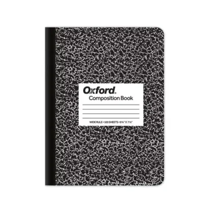 TOPS™ Composition Book, Wide/Legal Rule, Black Marble Cover, 100 Sheets, 9.75 x 7.5 inches