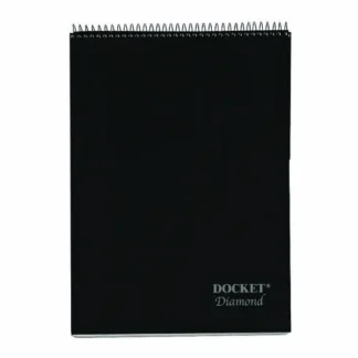 TOPS™ Docket Diamond Top-Wire Ruled Planning Pad, Wide/Legal Rule, Black Cover, 60 White 8.5 x 11.75 Sheets