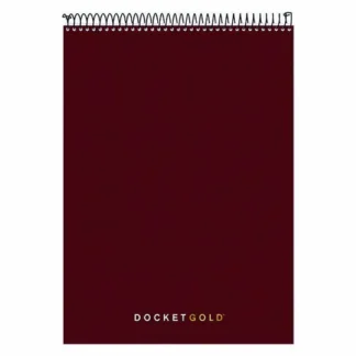 TOPS™ Docket Gold Planner Pad, Project-Management Format, Medium/College Rule, Black Cover, 70 White 8.5 x 11.75 Sheets