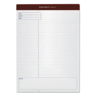 TOPS™ Docket Gold Planning Pads, Project-Management Format, Quadrille Rule, 40 White Sheets, 8.5" x 11.75", 4/Pack