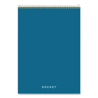TOPS™ Docket Ruled Wirebound Writing Pad, Wide/Legal Ruled, Blue Cover, 8.5 x 11.75 Inches, 70 Canary-Yellow Sheets
