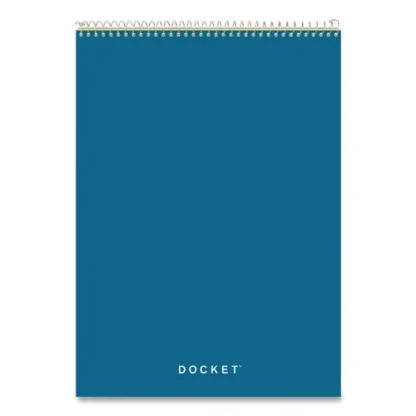 TOPS™ Docket Ruled Wirebound Writing Pad, Wide/Legal Ruled, Blue Cover, 8.5 x 11.75 Inches, 70 Canary-Yellow Sheets