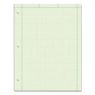 TOPS™ Engineering Computation Pads, Cross-Section Quad Rule, 100 Green-Tint 8.5 x 11 Sheets, Black/Green Cover