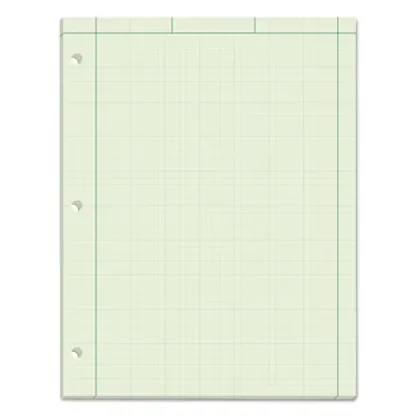 TOPS™ Engineering Computation Pads, Cross-Section Quad Rule, 100 Green-Tint 8.5 x 11 Sheets, Black/Green Cover