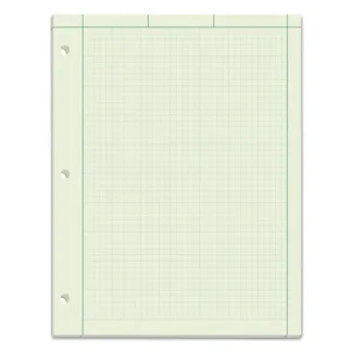 TOPS™ Engineering Computation Pads, Cross-Section Quadrille Rule, Green Cover, 100 Green-Tint Sheets, 8.5 x 11 inches