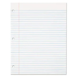 TOPS™ Filler Paper, 3-Hole, 8.5 x 11, Medium/College Rule, 500/Pack