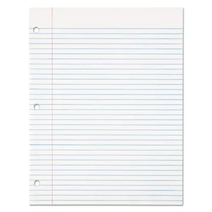 TOPS™ Filler Paper, 3-Hole, 8.5 x 11, Medium/College Rule, 500/Pack
