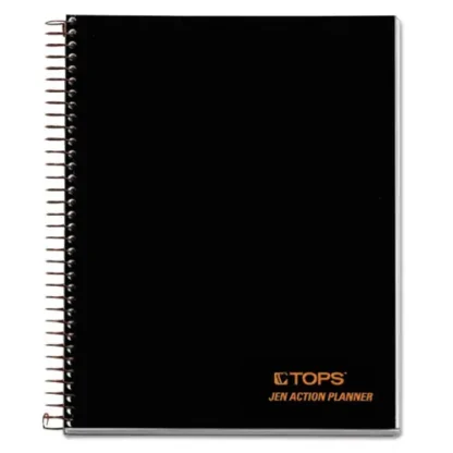 TOPS™ JEN Action Planner, 1-Subject, Narrow Rule, Black Cover, 84 Sheets, 8.5" x 6.75"