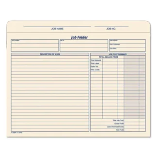 TOPS™ Job Folder, Straight Tabs, Letter Size, Manila, 20/Pack