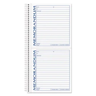 TOPS™ Memorandum Book, Two-Part Carbonless, 5.5 x 5, 2 Forms/Sheet, 100 Forms Total