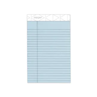 TOPS™ Prism + Colored Writing Pads, Narrow Rule, 50 Pastel Blue 5 x 8 Sheets, 12/Pack