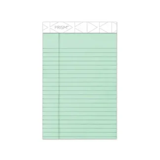 TOPS™ Prism + Colored Writing Pads, Narrow Rule, 5" x 8", Pastel Green, 50 Sheets per Pad, 12 Pads/Pack
