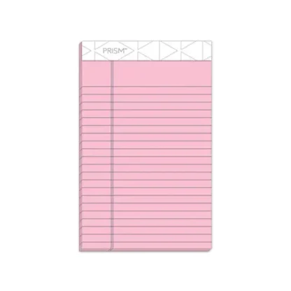 TOPS™ Prism + Colored Writing Pads, Narrow Rule, Pastel Pink, 5 x 8 Inches, 50 Sheets per Pad, 12 Pads/Pack
