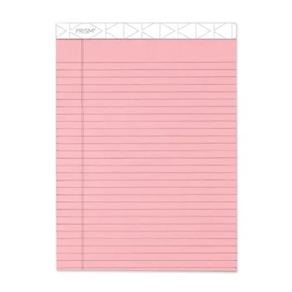TOPS™ Prism + Colored Writing Pads, Wide/Legal Rule, Pastel Pink, 8.5" x 11.75", 50 Sheets per Pad, 12 Pads/Pack