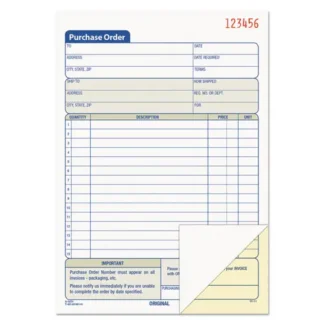 TOPS™ Purchase Order Book, Two-Part Carbonless, 50 Forms, 5.56 x 8.44 inches, 12 Lines