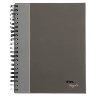 TOPS™ Royale Wirebound Business Notebook, 1-Subject, Medium/College Rule, Black/Gray Cover, 96 Sheets, 10.5" x 8"