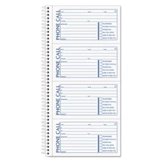 TOPS™ Second Nature Phone Call Book, Two-Part Carbonless, 5 x 2.75, 4 Forms/Sheet, 400 Forms Total