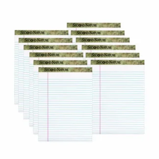 TOPS™ Second Nature Recycled Ruled Pads, Wide/Legal Rule, 8.5 x 11.75, White, 50 Sheets, Dozen