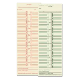 TOPS™ Time Clock Cards, Replacement for 10-100382/1950-9631, Two Sides, 3.5 x 10.5, 500/Box
