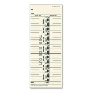 TOPS™ Time Clock Cards, Replacement for 10-800292, One Side, 3.5 x 9, 500/Box