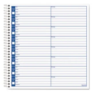 TOPS™ Voice Message Log Books, One-Part (No Copies) - 8 x 1 Size, 8 Forms per Sheet, Total 800 Forms