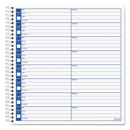 TOPS™ Voice Message Log Books, One-Part (No Copies) - 8 x 1 Size, 8 Forms per Sheet, Total 800 Forms