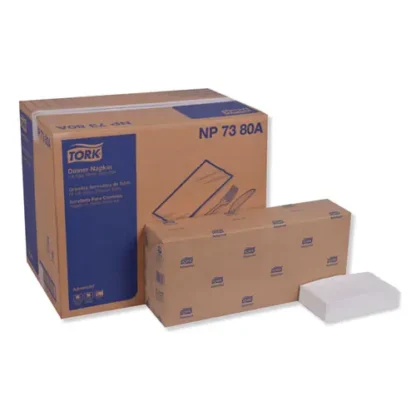 Tork® Advanced Dinner Napkin, 3-Ply, 1/8 Fold, White, 1740/Carton