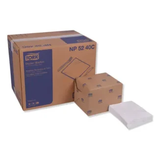 Tork® Advanced Dinner Napkins, 2-Ply, 15" x 16.25", White, 375/Pack, 8 Packs/Carton