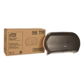 Tork® Twin Jumbo Roll Bath Tissue Dispenser, Smoke/Gray