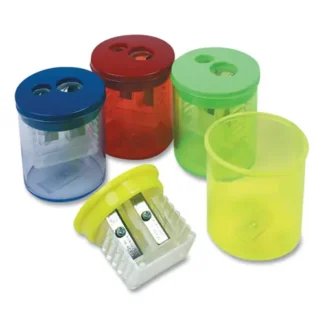TPG Creations™ Eisen Pencil Sharpener, Two-Hole, Randomly Assorted Barrel and Lid Colors