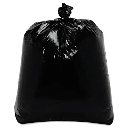 Trinity Plastics Low-Density Can Liners, 16 gal, 0.7 mil, 24" x 32", Black, Flat Pack, 500/Carton