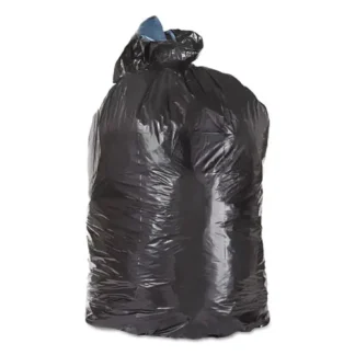 Trinity Plastics Low-Density Can Liners, 45 gal, 1.6 mil, 23" x 46", Black, Flat Pack, 100/Carton