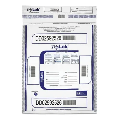 TripLOK™ Deposit Bag, Plastic, 12" x 16", White, 100/Pack