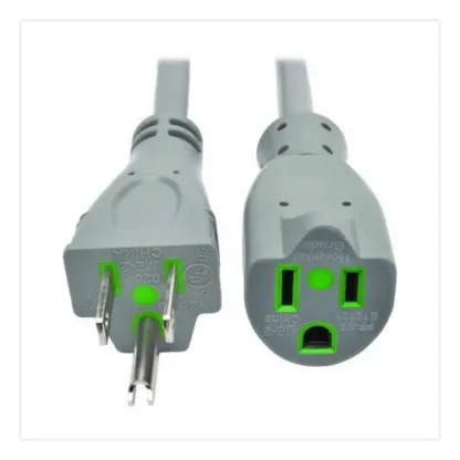 Tripp Lite by Eaton Hospital-Grade Extension Cord, 15 ft, 15 A, Gray