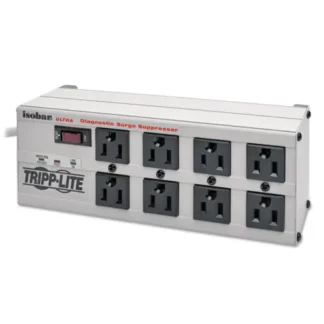 Tripp Lite by Eaton Isobar Surge Protector, 8 AC Outlets, 12 ft Cord, 3,840 J, Light Gray