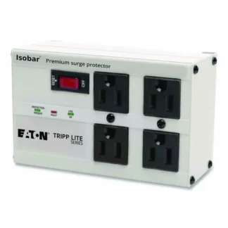 Tripp Lite by Eaton Isobar Surge Protector with Diagnostic LEDs, 4 AC Outlets, 6 ft Cord, 3,330 J, Light Gray