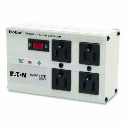 Tripp Lite by Eaton Isobar Surge Protector with Diagnostic LEDs, 4 AC Outlets, 6 ft Cord, 3,330 J, Light Gray