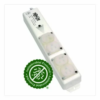 Tripp Lite by Eaton Medical-Grade Surge Protector with Antimicrobial Protection, 4 Outlets, 15 ft Cord, 1,410 J, White