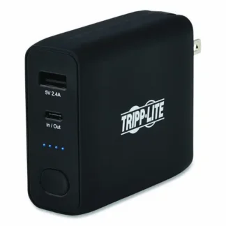 Tripp Lite by Eaton Portable Mobile Power Bank and USB Battery Wall Charger Combo, USB C, USB A, Black