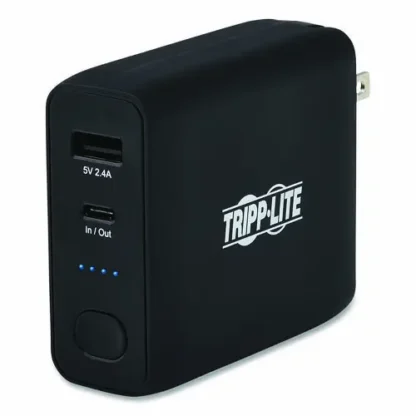 Tripp Lite by Eaton Portable Mobile Power Bank and USB Battery Wall Charger Combo, USB C, USB A, Black