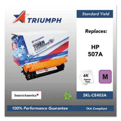 Triumph™ 751000NSH1282 Remanufactured CE403A (507A) Toner Cartridge, Magenta, 6,000 Page Yield