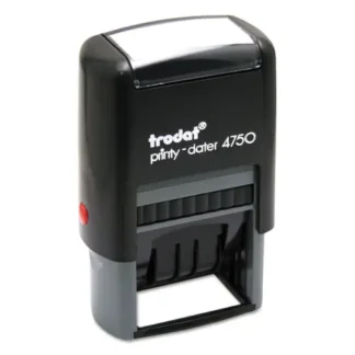 Trodat® Printy Economy 5-in-1 Date Stamp, Self-Inking, Blue/Red