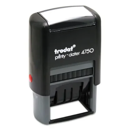 Trodat® Printy Economy 5-in-1 Date Stamp, Self-Inking, Blue/Red