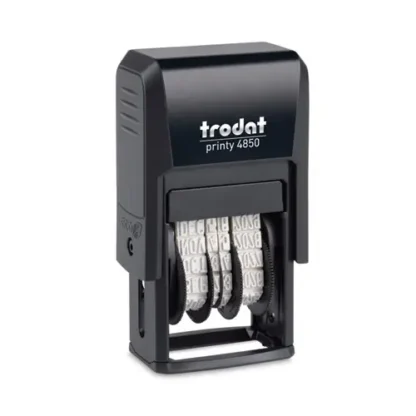 Trodat® Printy Economy Micro 5-in-1 Date Stamp, Self-Inking, Blue/Red