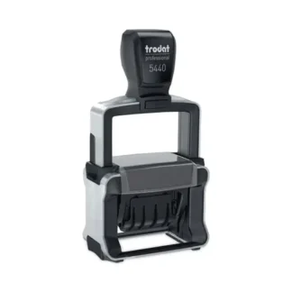 Trodat® Professional 5-in-1 Date Stamp, Self-Inking, Blue/Red, 1" x 1.63"