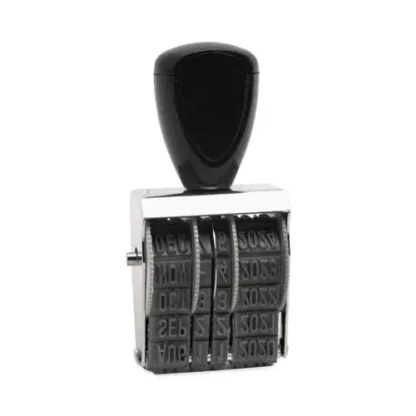 Trodat® Rubber Date Stamp, Conventional, 4-Band, 1.5" Type Size, 0.16" Impression Height