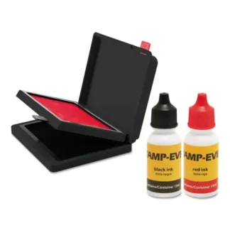 Trodat® Two-Color Stamp Pad with Ink Refill, Red/Black, 4" x 2.38"