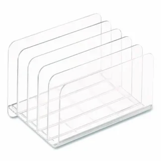 TRU RED™ 5-Compartment Plastic Incline Sorter, Clear, 8.5" x 11"